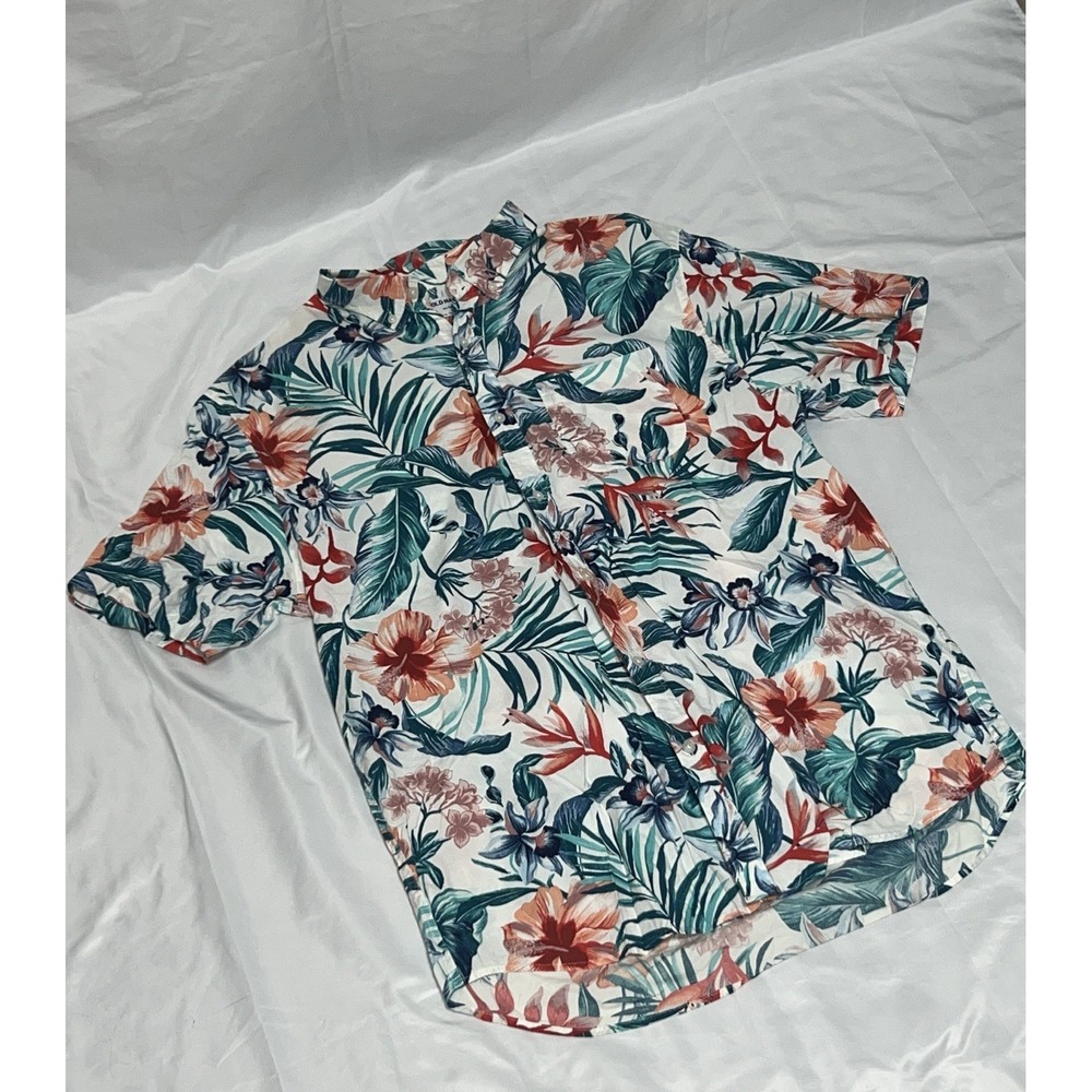 Old Navy Boys Floral Button-Up Multicolor Size X Large Tall Short Sleeve Hawaii